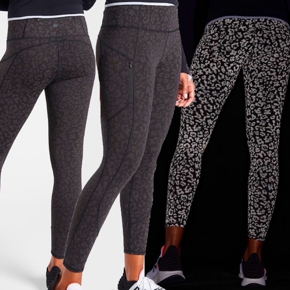 Athleta Pants - ATHLETA LEOPARD RAINIER REFLECTIVE TIGHT LEGGINGS